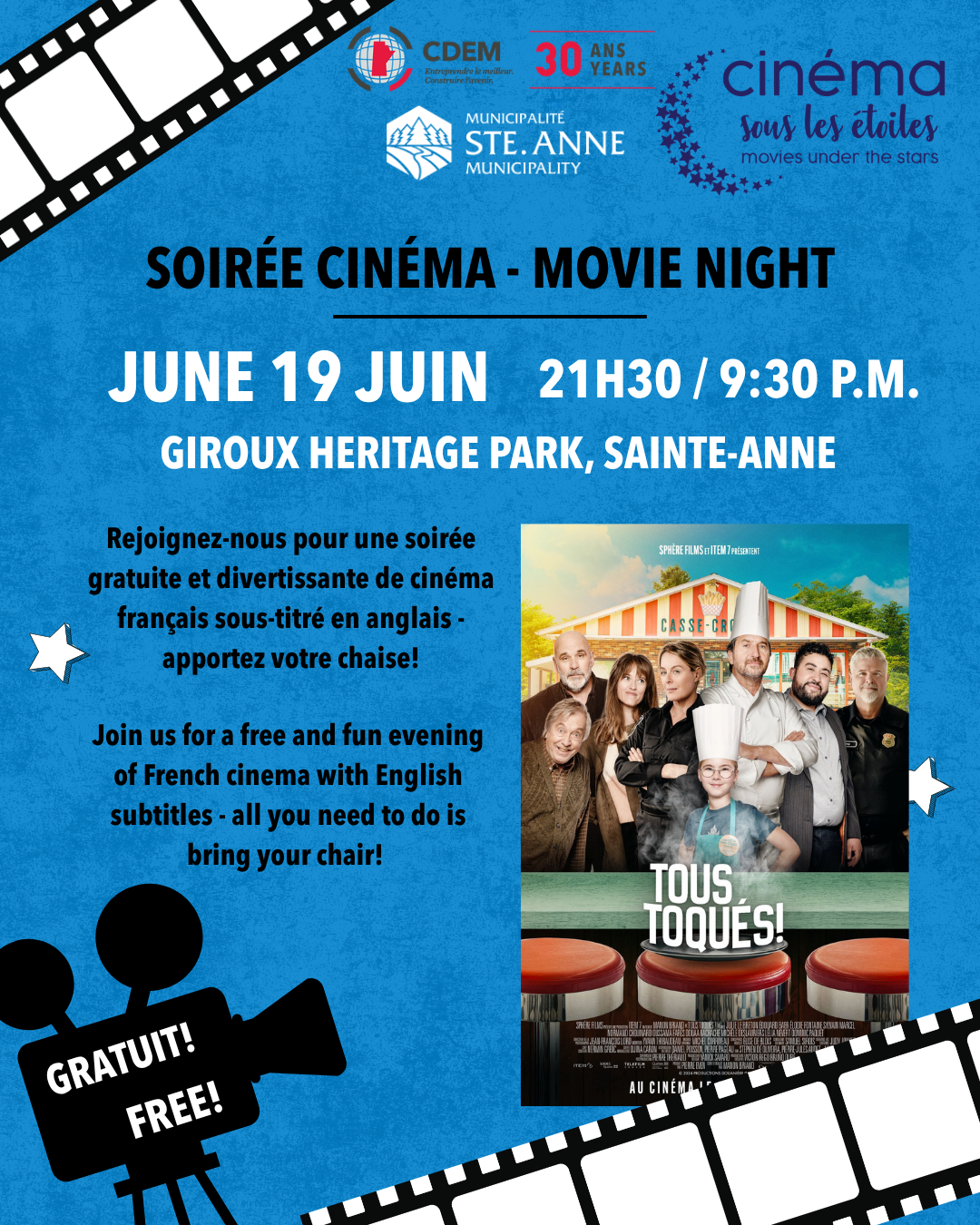 Movie poster for Tous Toqu&eacute;s!