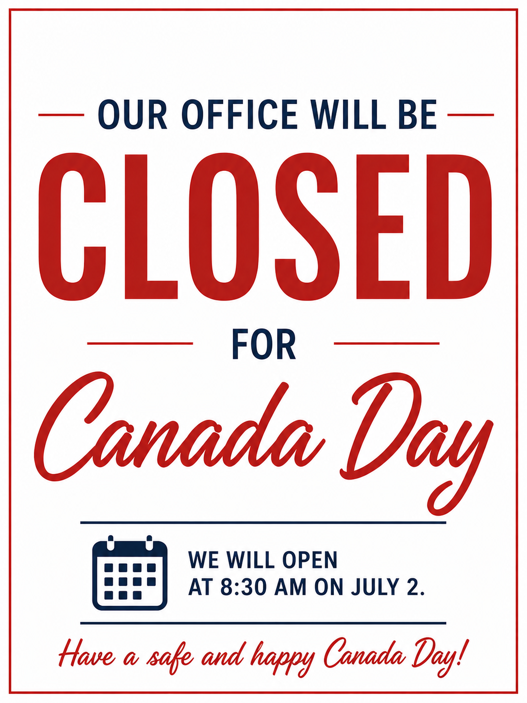 Canada Day - Office Closed